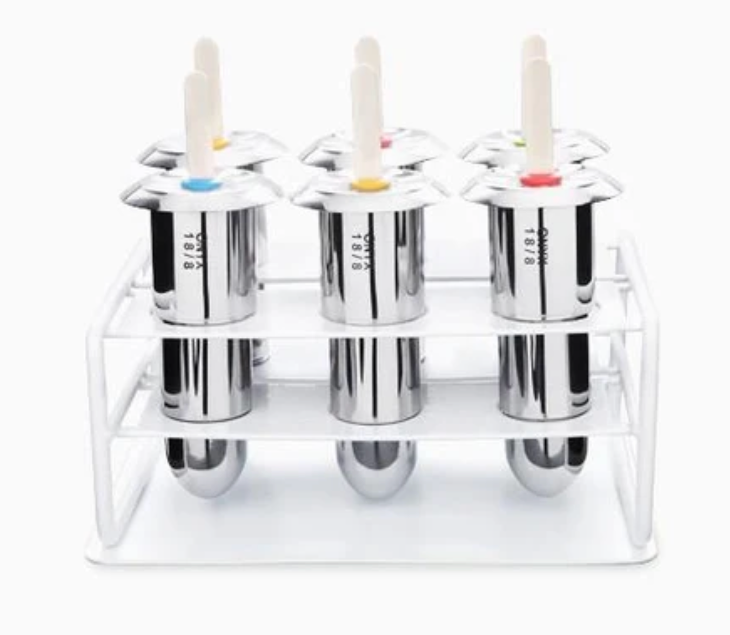 Moule à popsicle en acier inoxydable, avec porte-bâtons, 6 pcs | bol